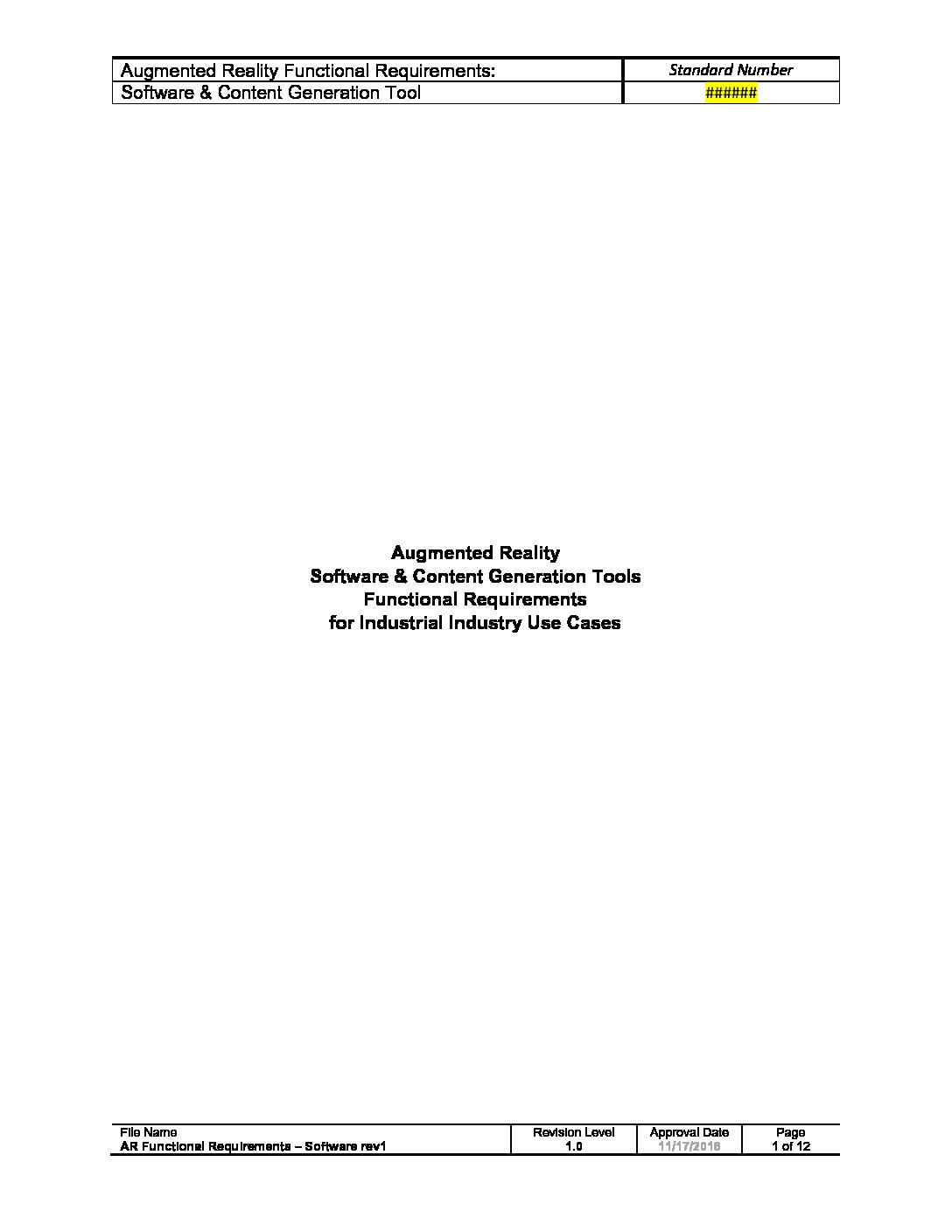 AR Functional Requirements-Software